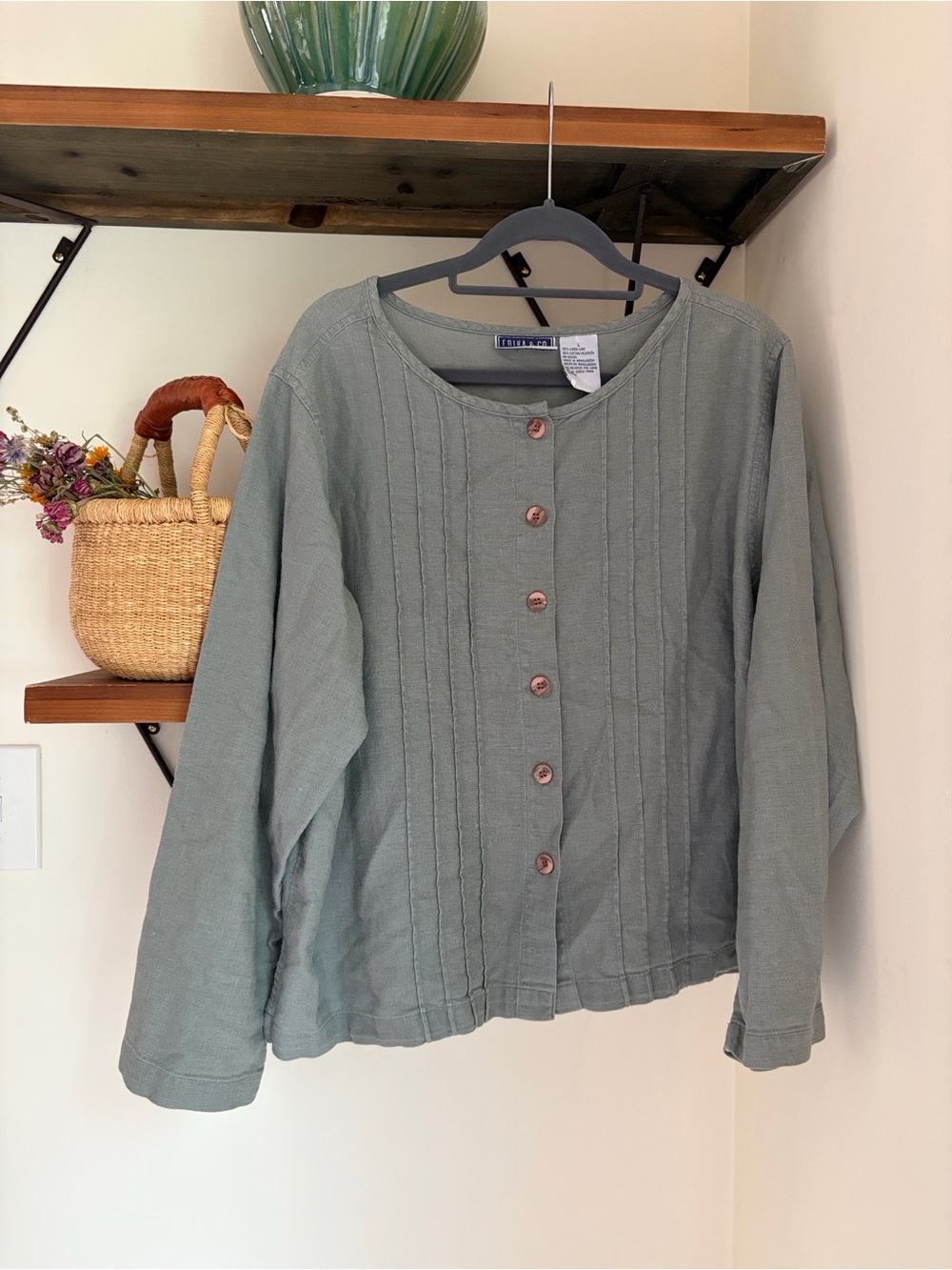 Vintage Erika & CO. Cotton/Linen Blend Top